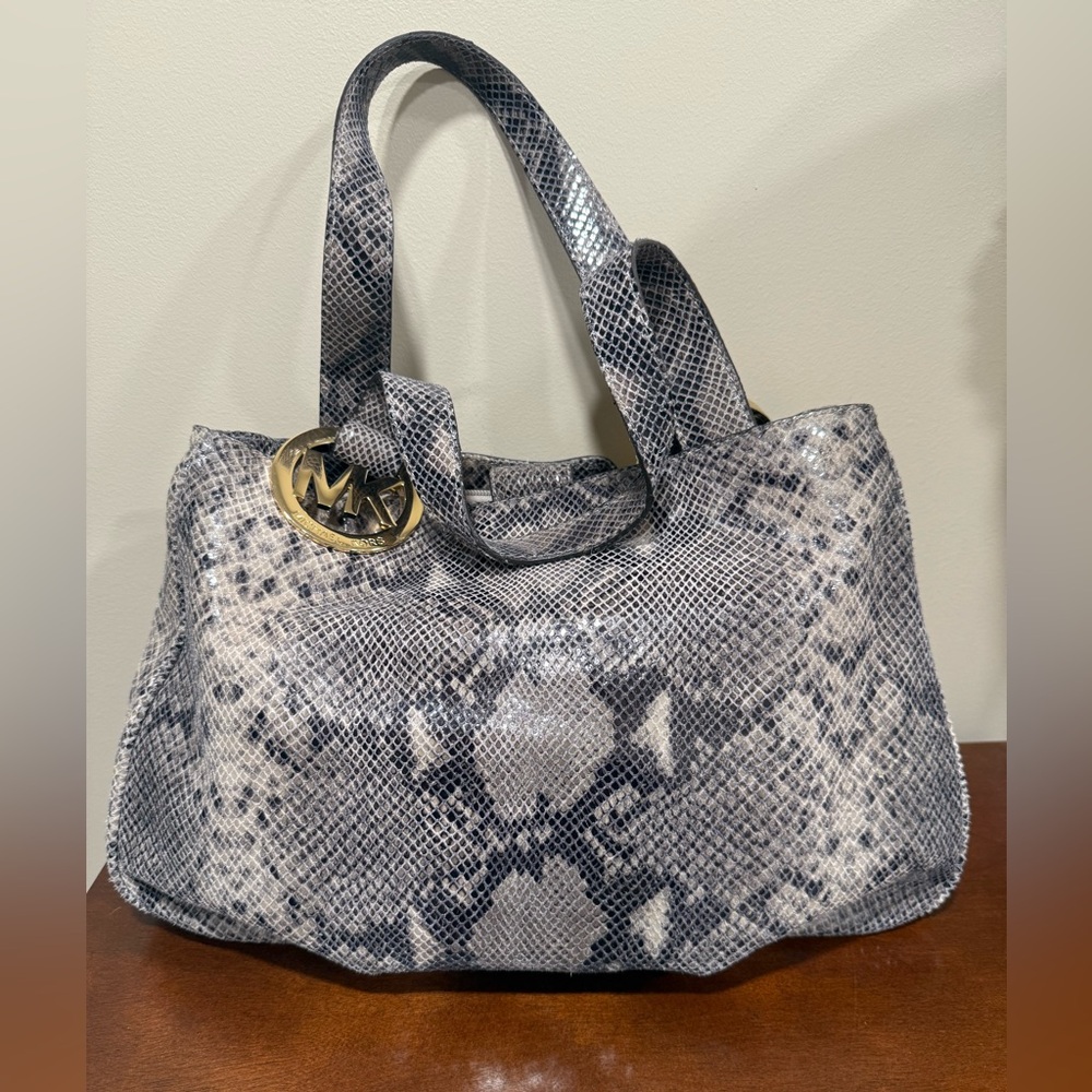 Michael Kors  faux snakeskin embossed tote /shoulder bag